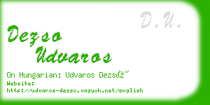 dezso udvaros business card